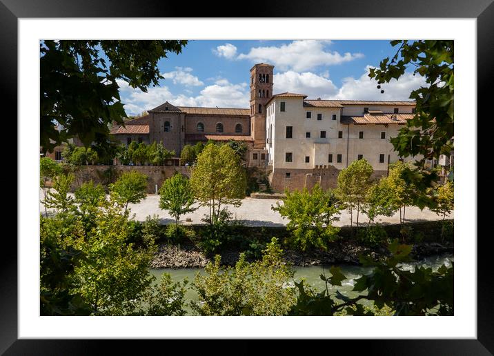 Tiber Island And River In Rome Framed Mounted Print by Artur Bogacki