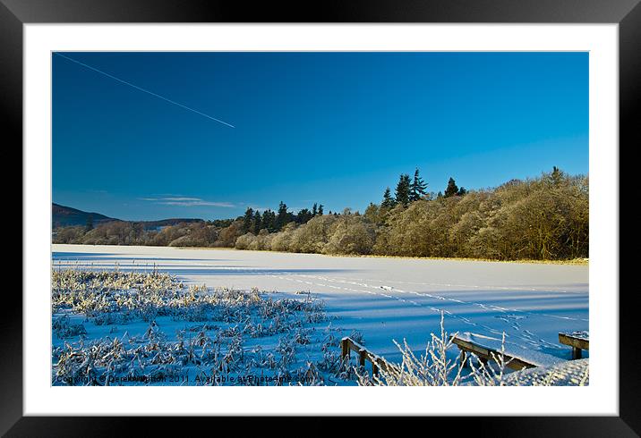 Frozen Drummond Pond Framed Mounted Print by Derek Whitton