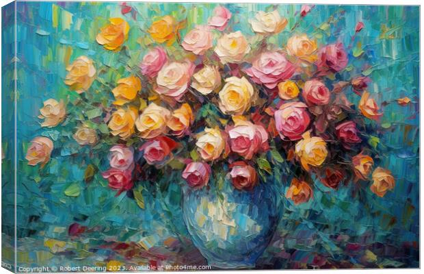 Captivating Rose Display Canvas Print by Robert Deering