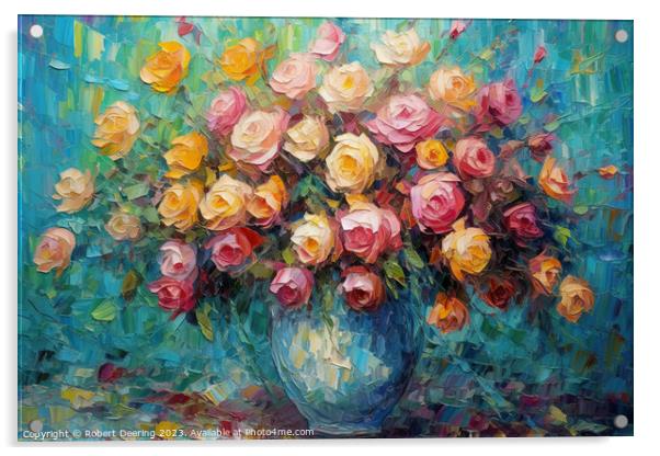 Captivating Rose Display Acrylic by Robert Deering