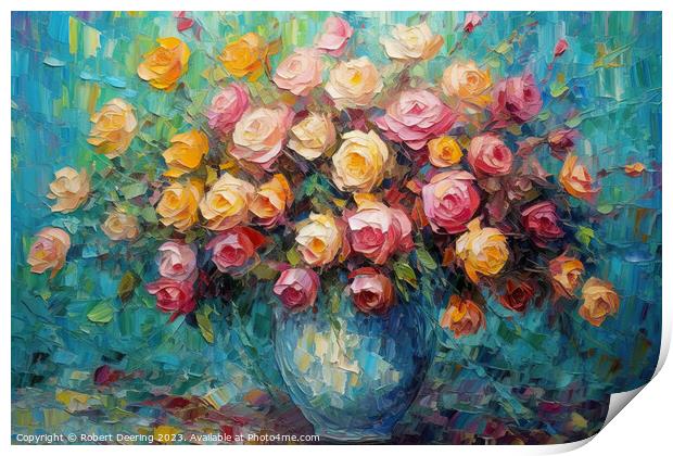 Captivating Rose Display Print by Robert Deering