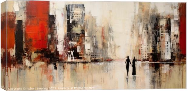 Walking In The City Canvas Print by Robert Deering
