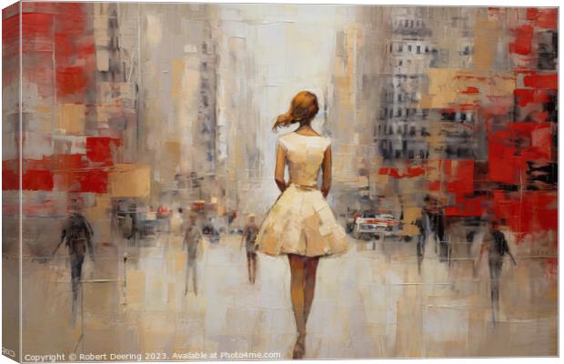 Girl In The City Canvas Print by Robert Deering