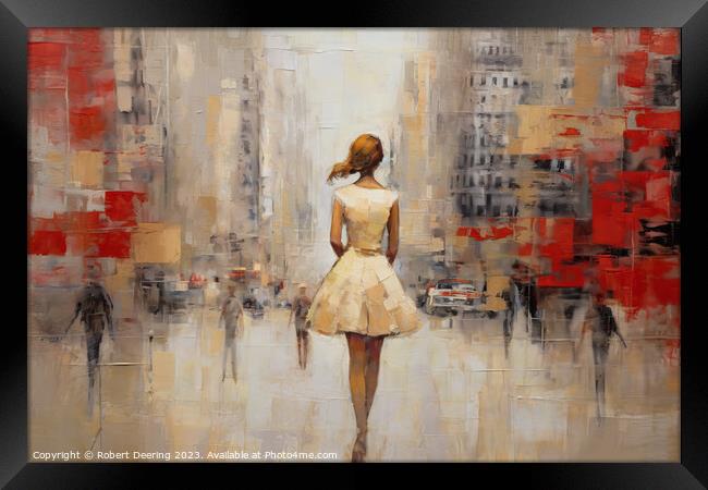 Girl In The City Framed Print by Robert Deering
