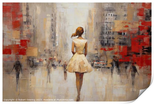 Girl In The City Print by Robert Deering