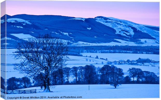 The Earn Valley in Winter Canvas Print by Derek Whitton