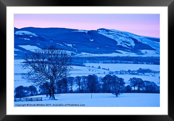 The Earn Valley in Winter Framed Mounted Print by Derek Whitton