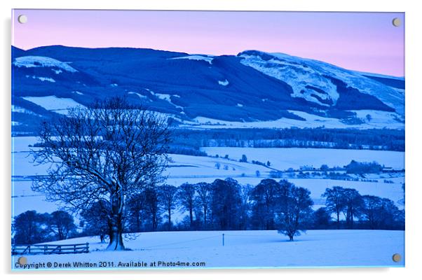 The Earn Valley in Winter Acrylic by Derek Whitton