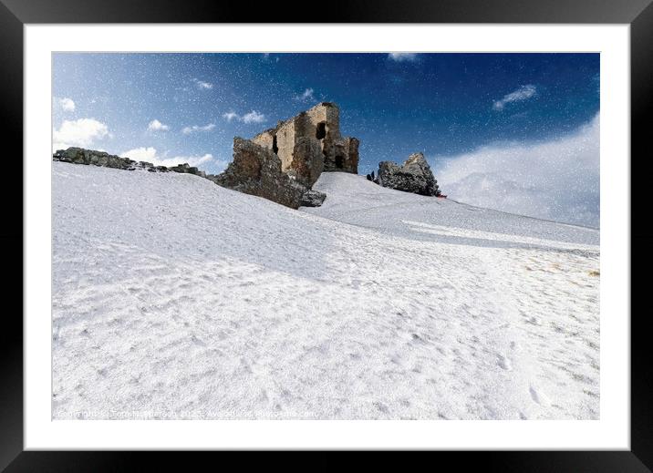 Enchanting Duffus Castle in the Snow Framed Mounted Print by Tom McPherson