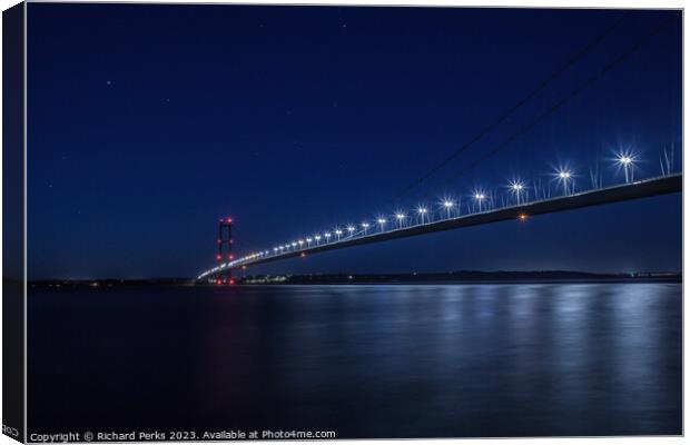 Star lights on the Humber Canvas Print by Richard Perks
