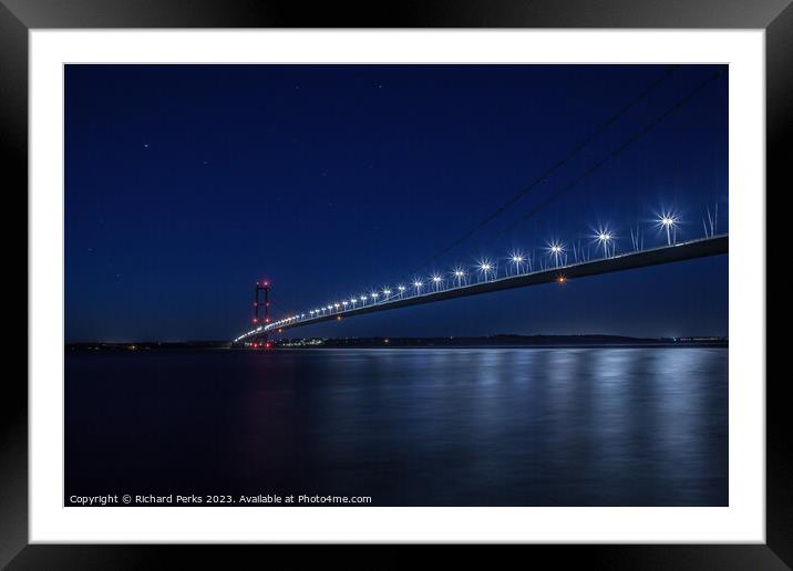 Star lights on the Humber Framed Mounted Print by Richard Perks