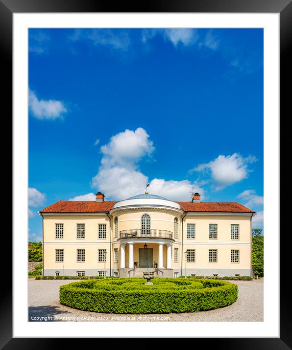 Gyllebo Castle Mansion Front Facade Framed Mounted Print by Antony McAulay