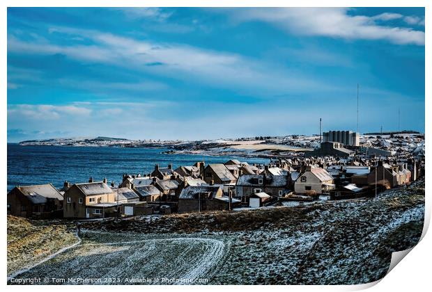 A wintry Burghead Print by Tom McPherson