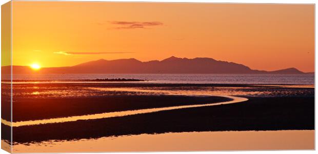 Radiant Scottish sunset, Ayr and Arran Canvas Print by Allan Durward Photography