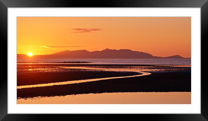 Radiant Scottish sunset, Ayr and Arran Framed Mounted Print by Allan Durward Photography