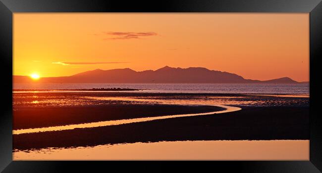 Radiant Scottish sunset, Ayr and Arran Framed Print by Allan Durward Photography