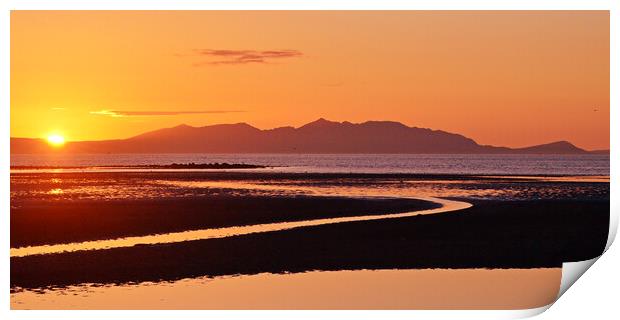 Radiant Scottish sunset, Ayr and Arran Print by Allan Durward Photography
