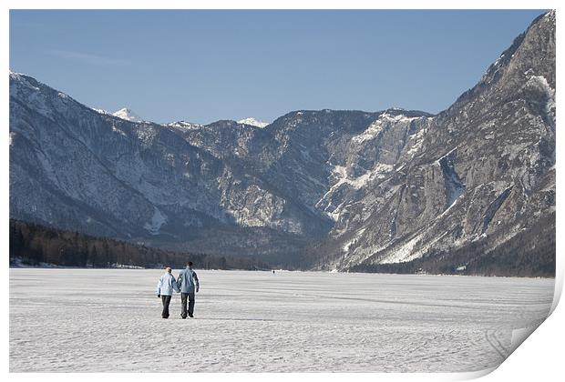 Across the frozen lake Print by Ian Middleton
