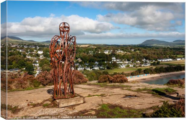The Tin Man, Mynydd Tir-y-Cwmwd headland, Llanbedrog Canvas Print by David Macdiarmid