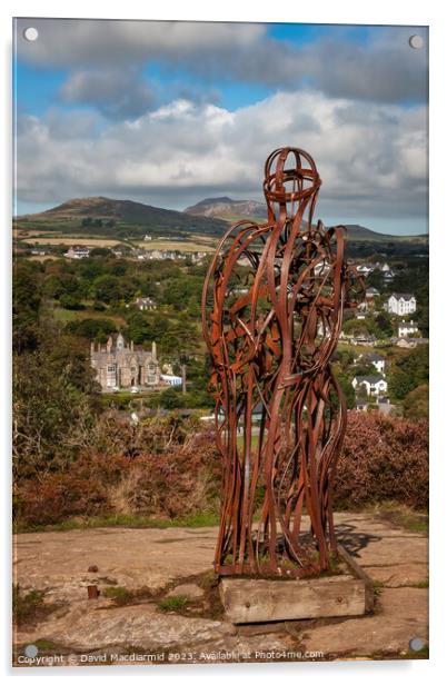 The Tin Man, Mynydd Tir-y-Cwmwd headland, Llanbedrog Acrylic by David Macdiarmid