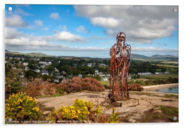 The Tin Man, Mynydd Tir-y-Cwmwd headland, Llanbedrog Acrylic by David Macdiarmid