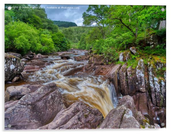 The Bracklinn Falls, Callander Acrylic by Navin Mistry