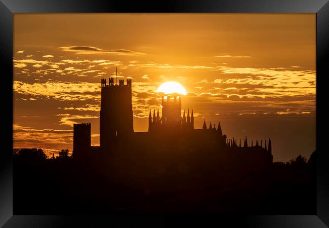 Sunset behind Ely Cathedral, Cambridgeshire, 24th  Framed Print by Andrew Sharpe