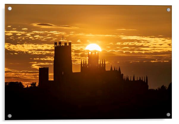 Sunset behind Ely Cathedral, Cambridgeshire, 24th  Acrylic by Andrew Sharpe