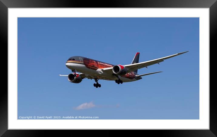 Royal Jordanian Boeing 787 Panorama Framed Mounted Print by David Pyatt