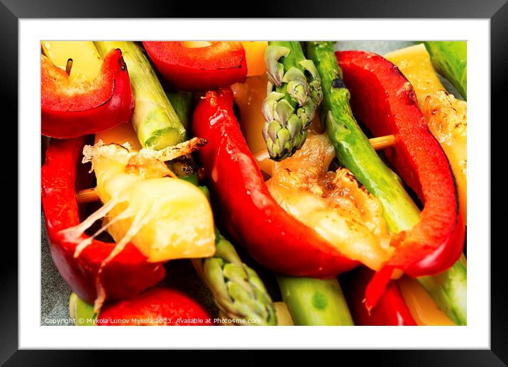 Vegetable skewers on skewers, selective focus. Framed Mounted Print by Mykola Lunov Mykola