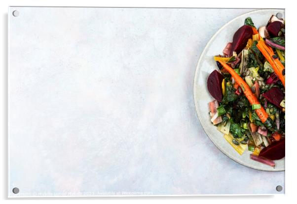 Diet salad of stewed vegetables. Acrylic by Mykola Lunov Mykola