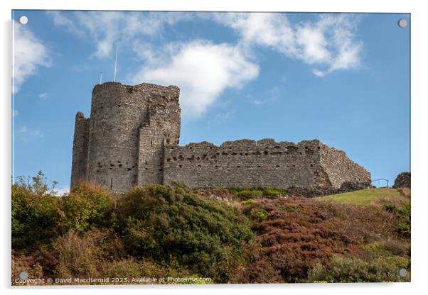 Criccieth Castle Acrylic by David Macdiarmid