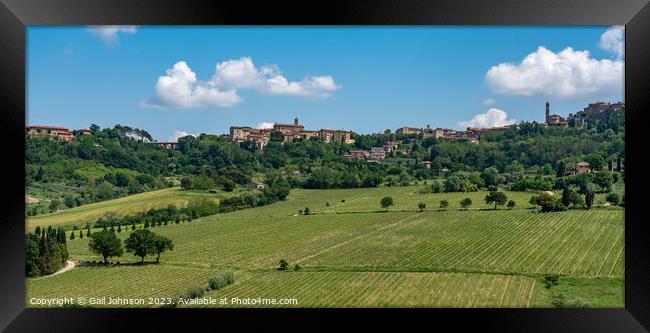 Views travelling around Tuscany, Italy  Framed Print by Gail Johnson