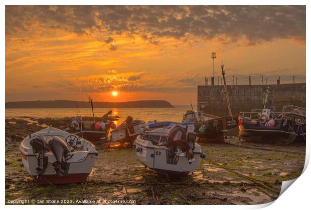 Portscatho Harbour Sunrise  Print by Ian Stone