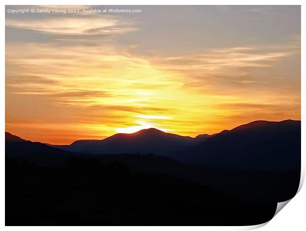 Awe-inspiring Sunset over the Highlands Print by Sandy Young