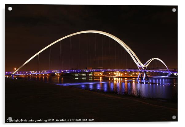 Infinity Bridge - Stockton on tees Acrylic by victoria goulding