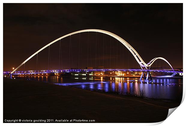 Infinity Bridge - Stockton on tees Print by victoria goulding