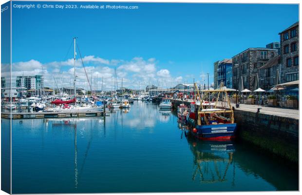 Sutton Harbour Canvas Print by Chris Day