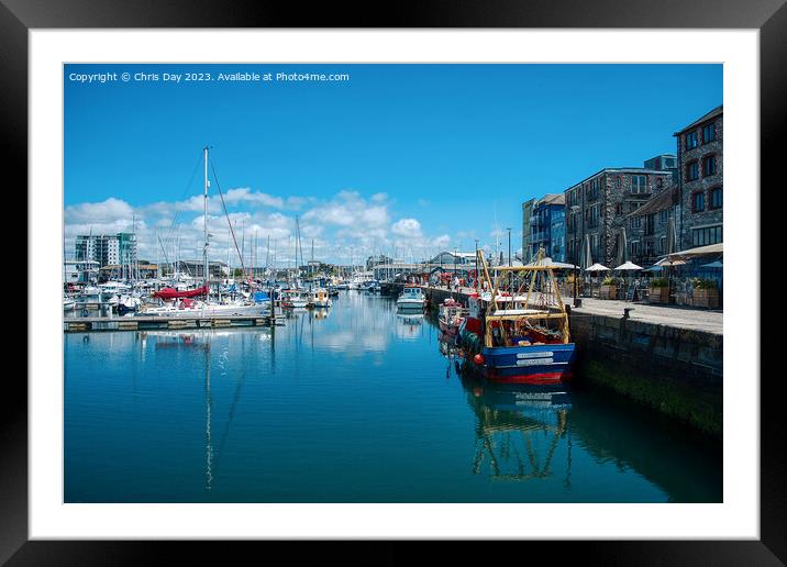 Sutton Harbour Framed Mounted Print by Chris Day