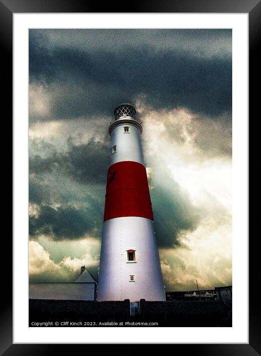 Portland Bill Lighthouse Framed Mounted Print by Cliff Kinch