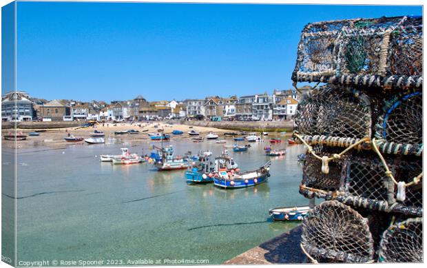 Lobster Pots at St Ives Canvas Print by Rosie Spooner