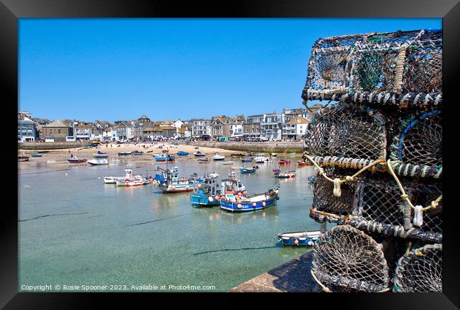 Lobster Pots at St Ives Framed Print by Rosie Spooner