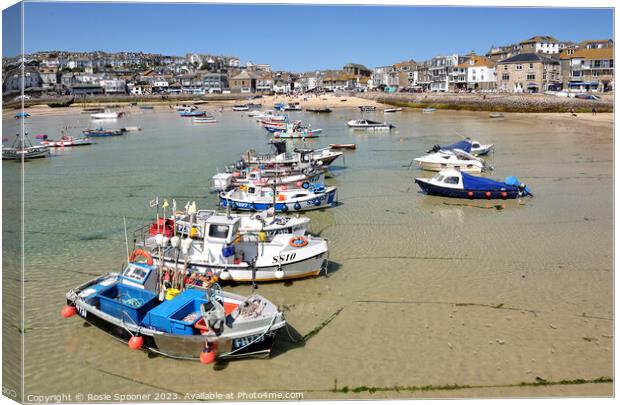 Boats at St Ives Cornwall Canvas Print by Rosie Spooner