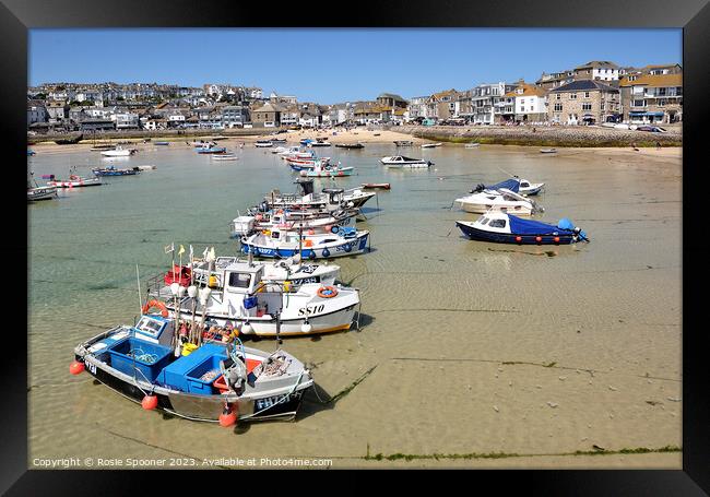 Boats at St Ives Cornwall Framed Print by Rosie Spooner