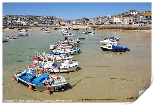 Boats at St Ives Cornwall Print by Rosie Spooner