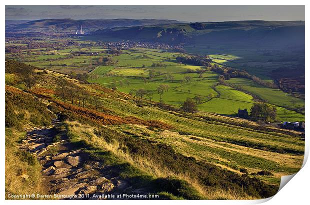 Castleton In The Hope valley Print by Darren Burroughs