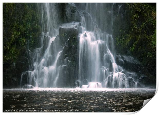 Llanberis Waterfall, Wales Print by David Macdiarmid