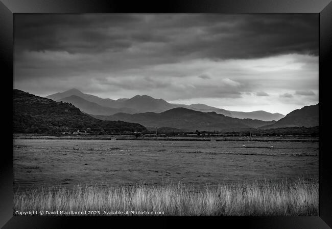 Black & White Mountain view Framed Print by David Macdiarmid