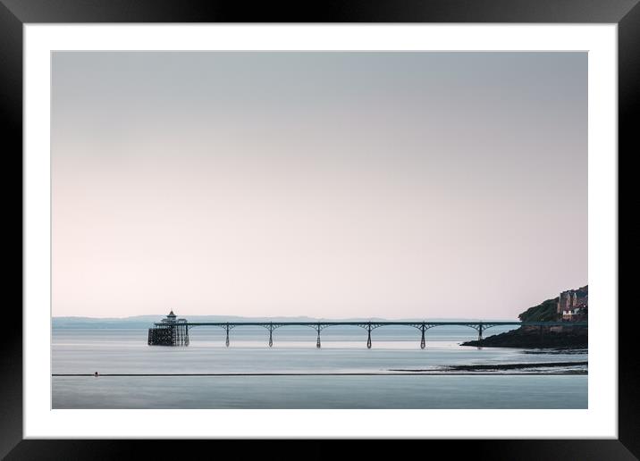 Clevedon Pier from the Marine Lake Framed Mounted Print by Mark Jones