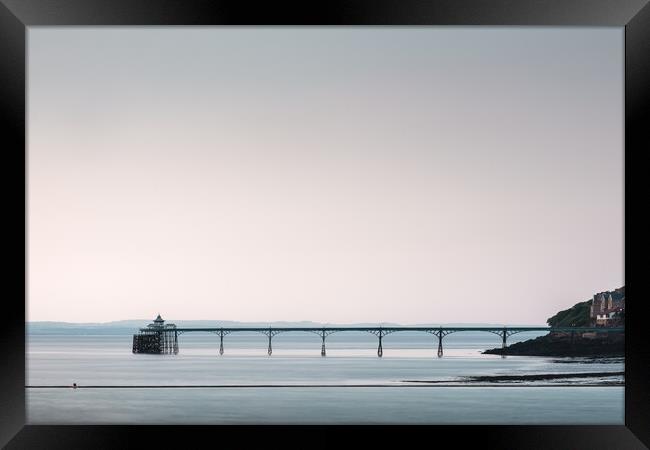 Clevedon Pier from the Marine Lake Framed Print by Mark Jones